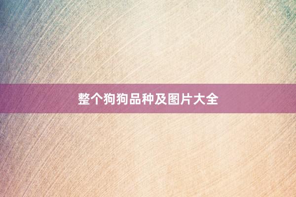 整个狗狗品种及图片大全