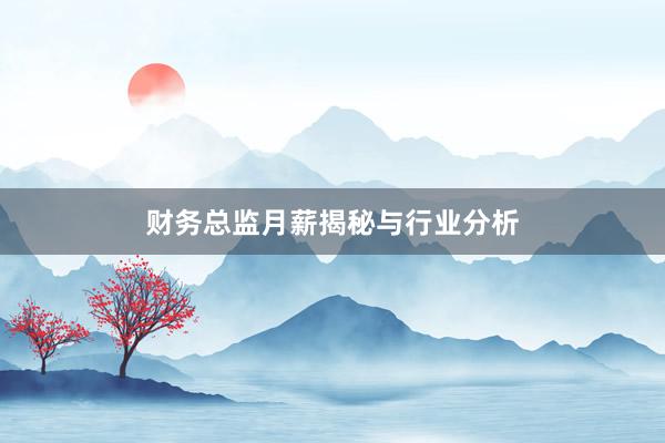 财务总监月薪揭秘与行业分析